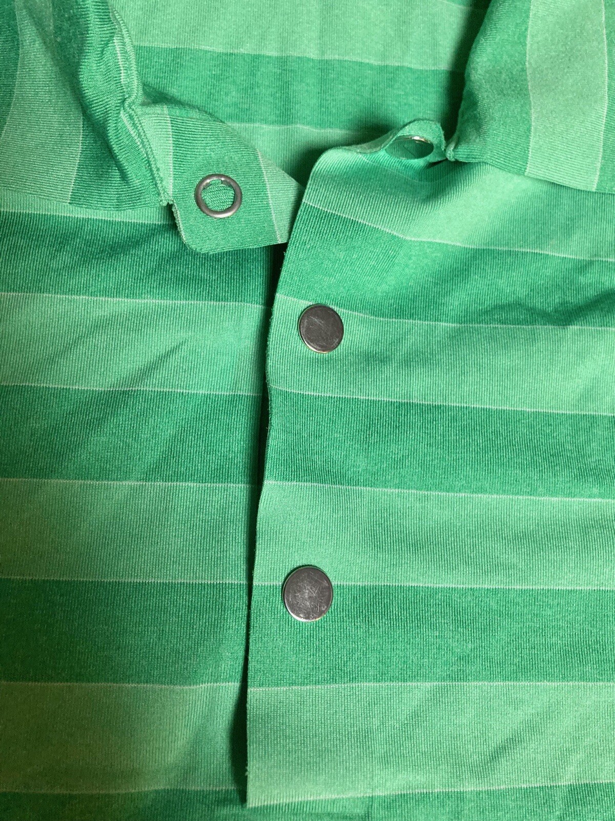 Nike Shirt Mens L Green Polo Short Sleeve Tiger Woods Collection Striped Dri-Fit thumbnail 3