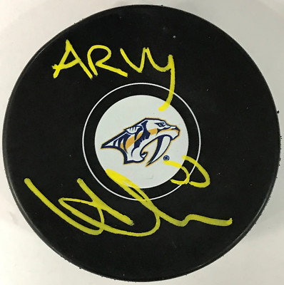 Viktor Arvidsson Autographed Nashville Predators Puck (JSA)