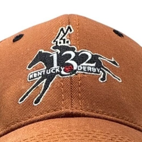 132th Kentucky Derby Churchill Downs Logo Orange Hat The Game Adjustable Strap - Picture 2 of 8
