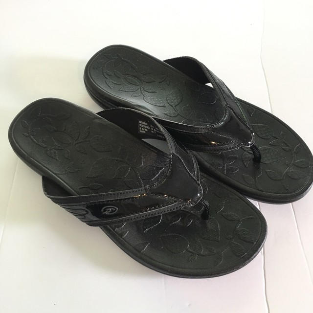Dr. Scholls Womens 9 Flip Flops Advanced Comfort Black Thong Sandals Gel Foam | eBay