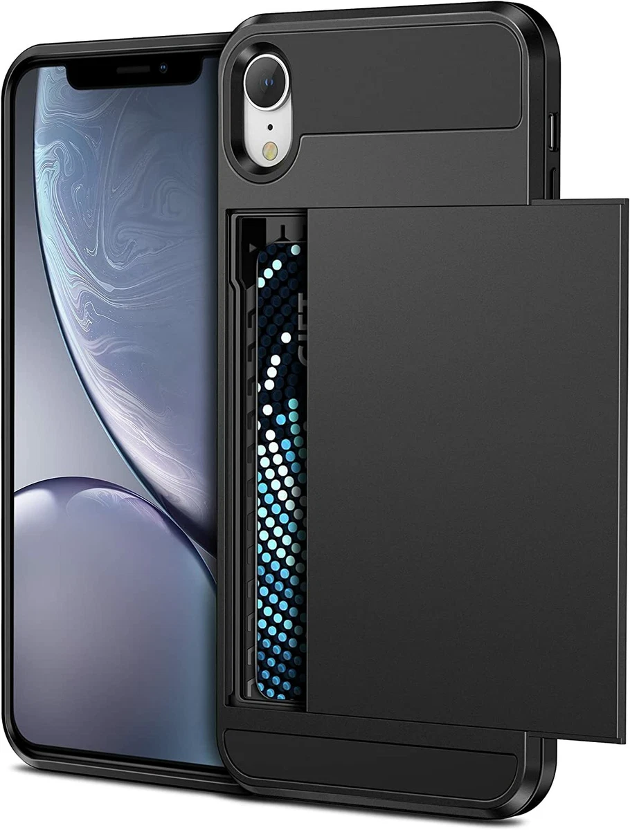 IPHONE XR PHONE CASE PROTECTIVE SHOCKPROOF COVER WITH HIDDEN CARD