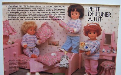 Page De Patrons De Poupées MODES ET TRAVAUX Juin 1984 - Modèles Marie Françoise, Jean Michel, Michel