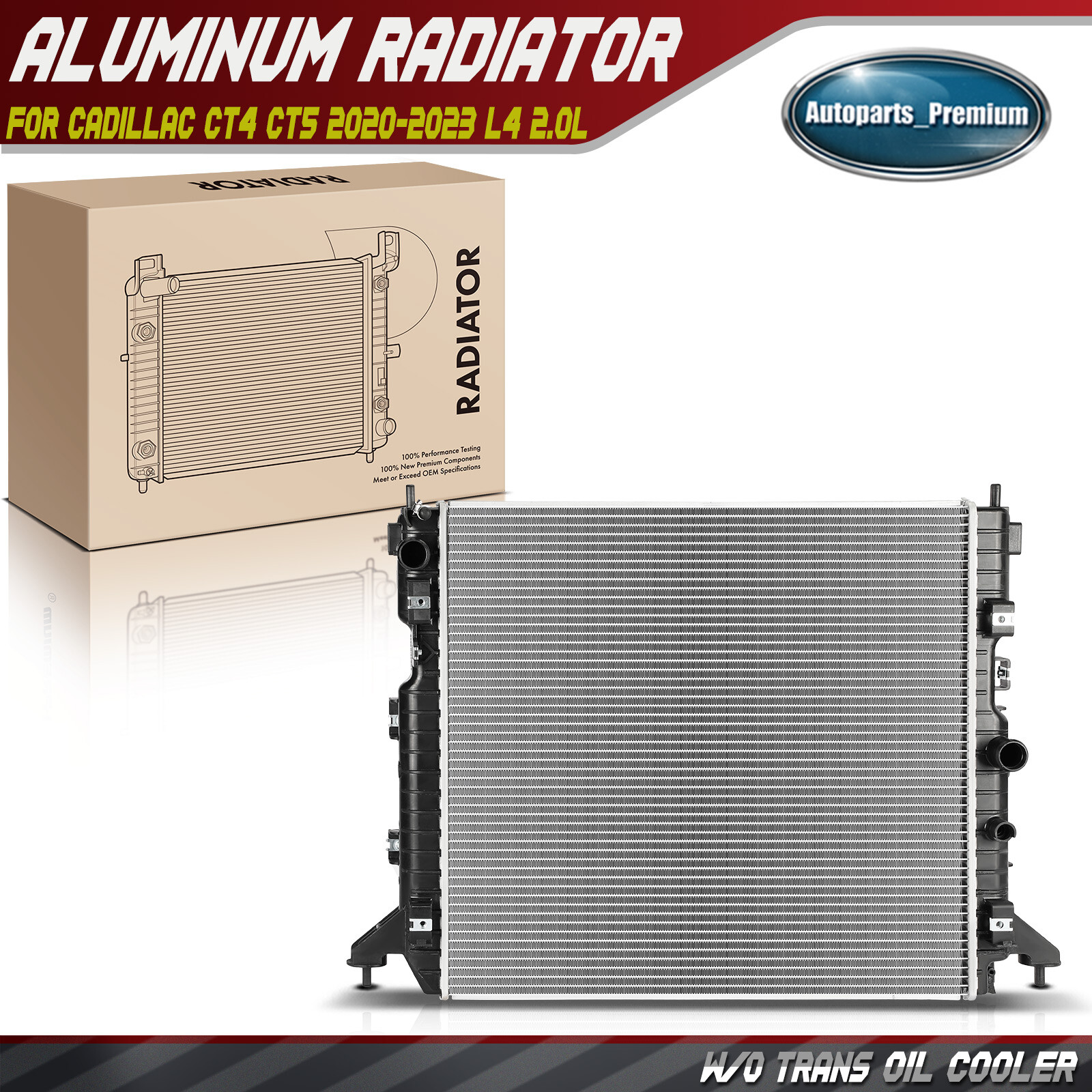 61447 Radiator Aluminum Radiator without Oil Cooler for Cadillac CT4 CT5 2020 2021 ...