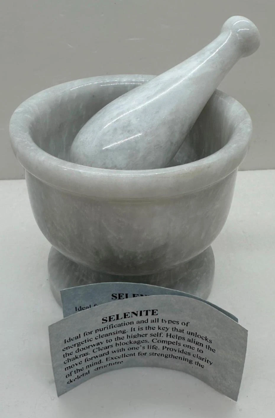 Selenite Mortar and Pestle