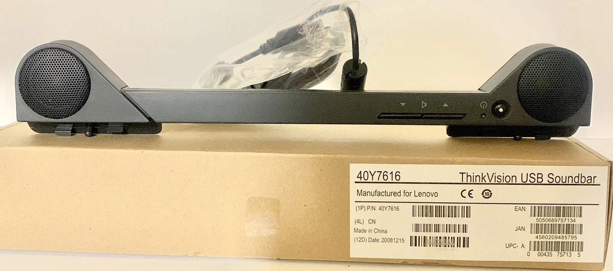 Lenovo ThinkVision USB Soundbar 40Y7616 PC Laptop Plug Bar Mount 