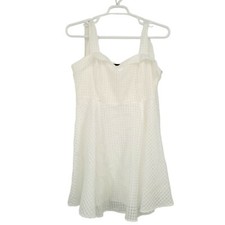 Lulus Women's Checker Print Polyester Mini Dress White XL