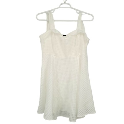 Lulus Women's Checker Print Polyester Mini Dress White XL