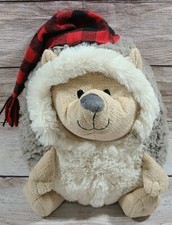 Gund Plush Hedgehog Stuffed Animal Buffalo Plaid Hat Winter 12"