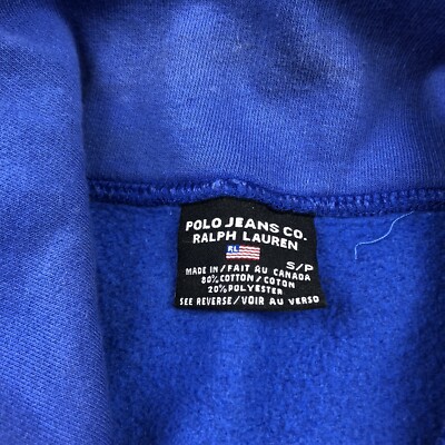 Vintage 90's Polo Jeans Company NASA Logo Track Jacket Blue