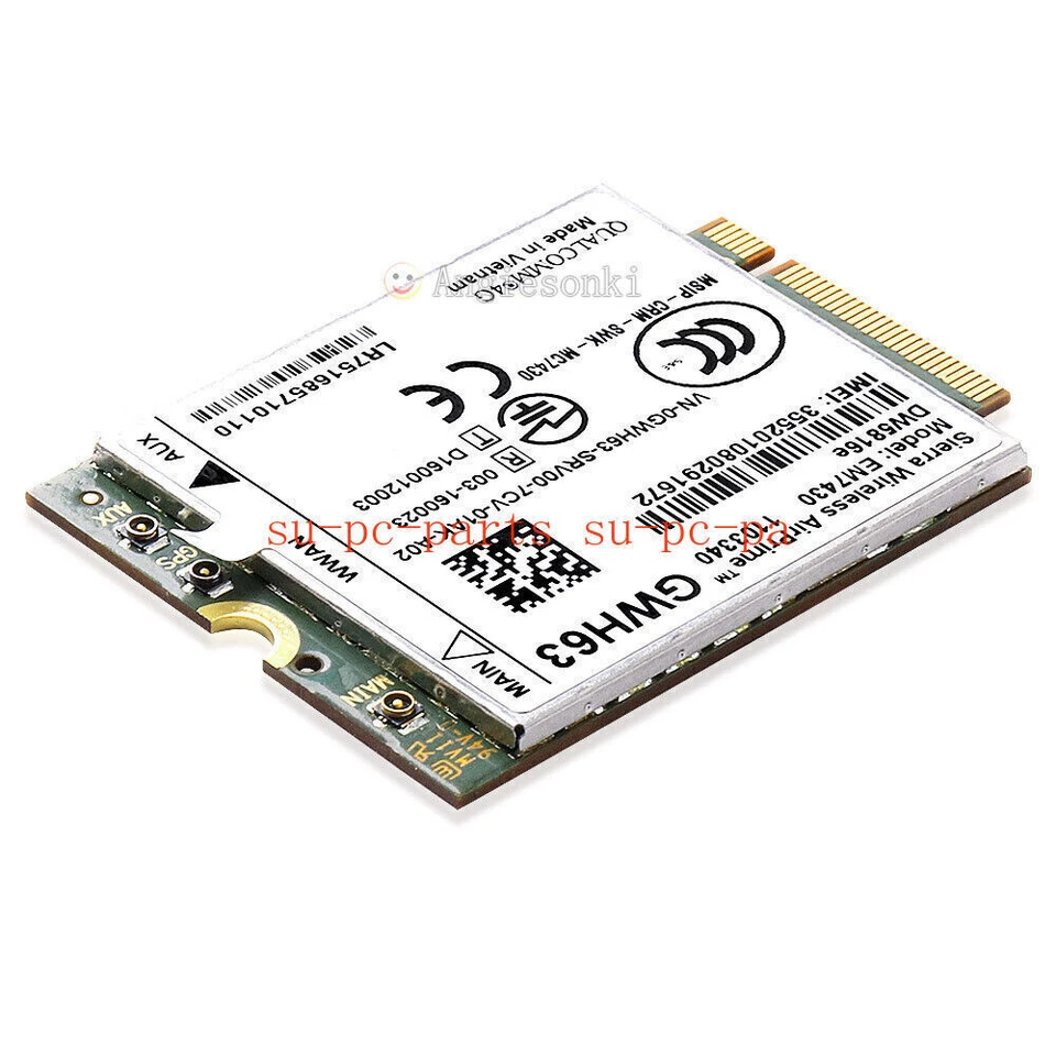 Dell DW5816e Snapdragon X7 LTE XCK33/PKWT8 Sierra EM7430 3G 4G WWAN Card Module - Image 3 of 4