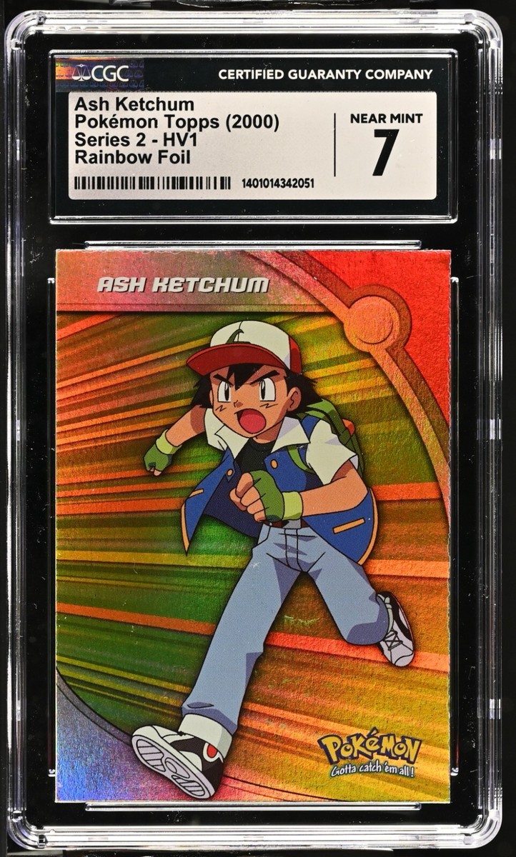 2000 Ash Ketchum Pokémon Topps Series 2 Rainbow Foil CGC 7 | eBay