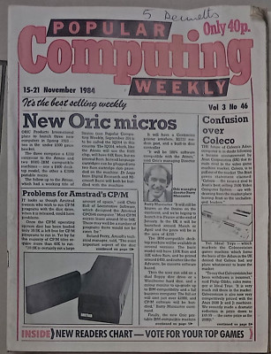 Vintage Popular Computing Weekly Magazine 15th November 1984 New Oric Micros