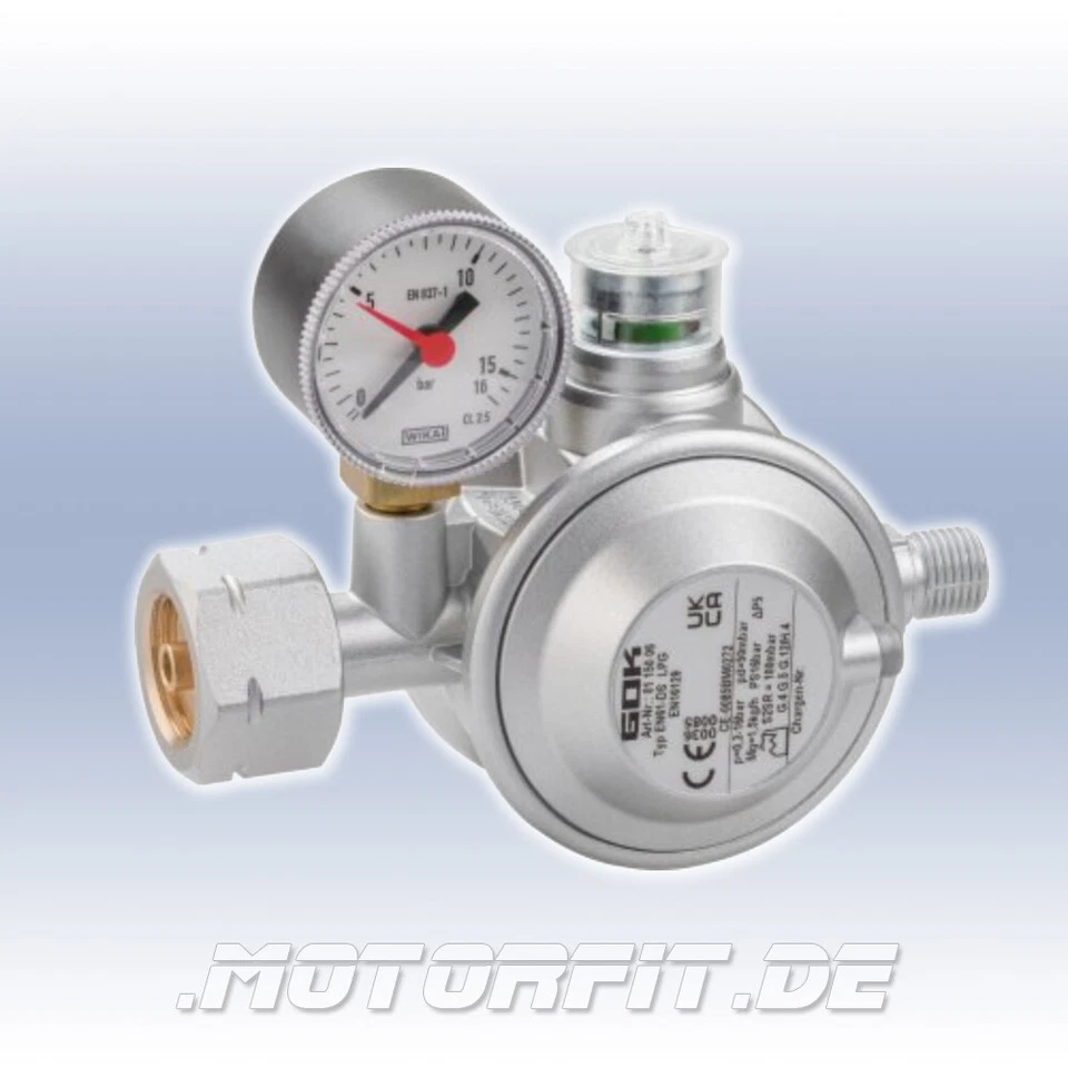 GOK Niederdruckregler Typ EN61-DS 1,5kg/h 50mbar Gewerberegler Komb.A 2025