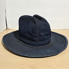 Vintage Western Cowboy Hat Blue Denim Made in USA