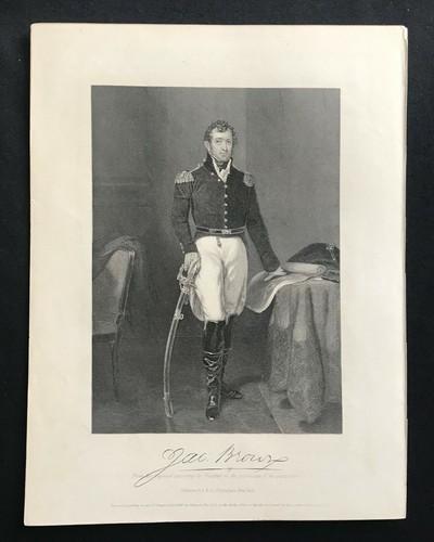 steel engraving Brown Jacob War of 1812 The Fighting Quaker Battle of Chippewa 2 | eBay
