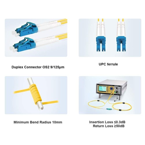 Flexible Single-Mode LC Duplex Fiber Patch Cable - 1M with Low Insertion Loss - Afbeelding 5 van 9
