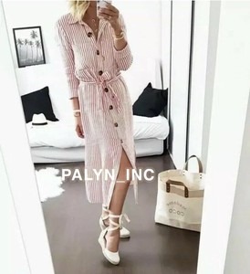 zara striped dress with buttons