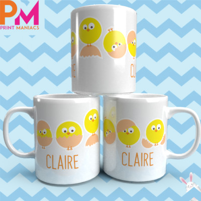 Personalisierte Ostern Motiv Kinder Küken Tasse Leckerli für Kinder Jungen Mädchen Geschenk