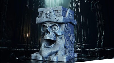 Piratenfallenschädel - Würfelturm, D&D, Wargaming