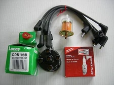 MG MGB TUNE UP KIT PLUG WIRES SPARK PLUGS LUCAS DISTRIBUTOR CAP ROTOR 77-8      
