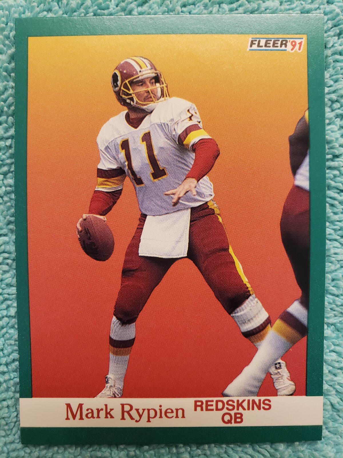 1991 FLEER MARK RYPIEN #393 WASHINGTON REDSKINS 