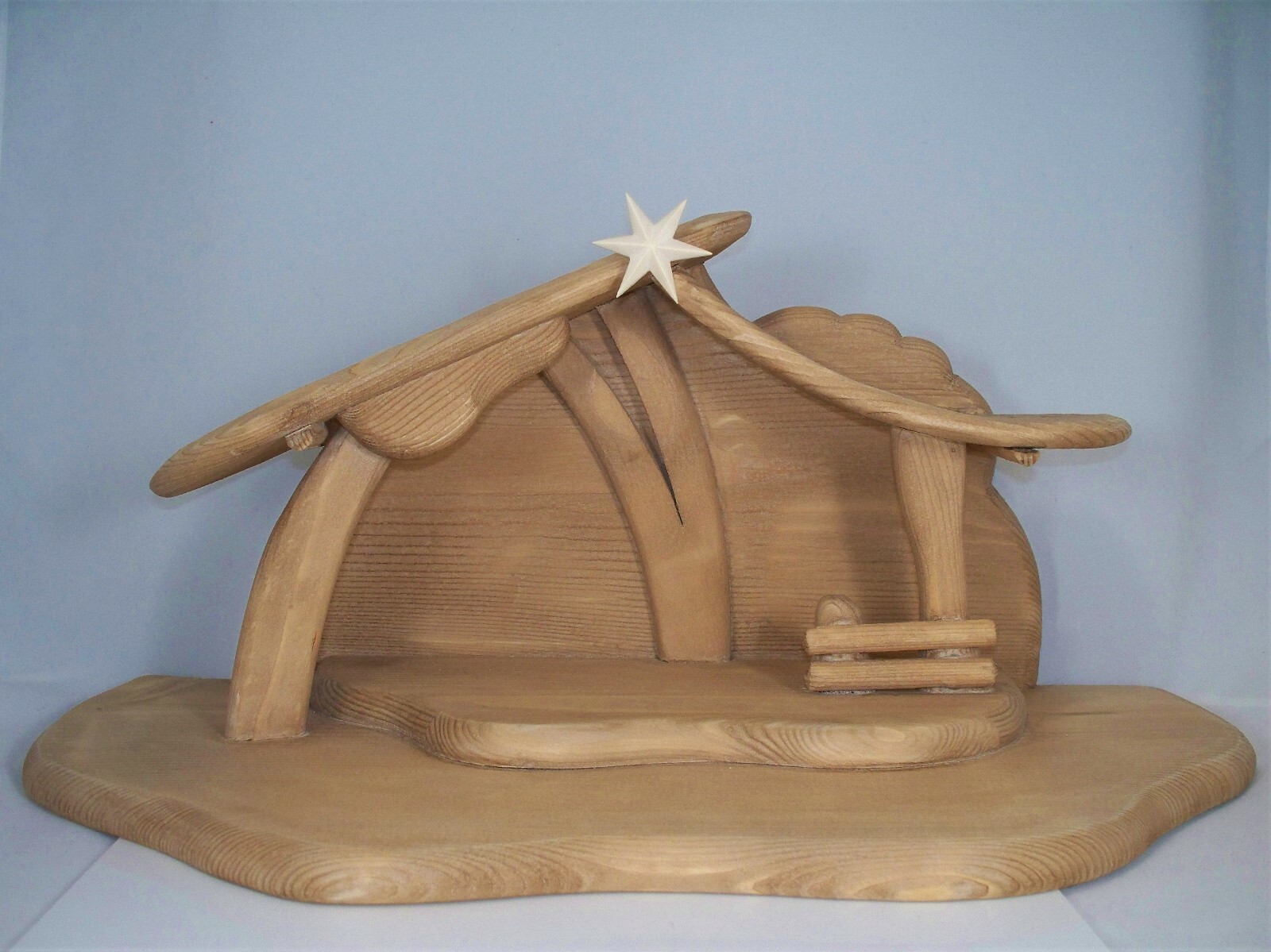 Holz Krippen Stall 48 x 21,5 cm H 21cm hellbraun neu. Krippenstall Krippenställe