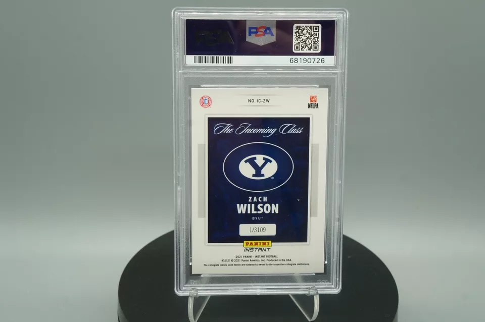 Zach Wilson 2021 Panini Instant #IC-ZW Incoming Class 1/3109 Rookie Card PSA 10 - Image 4 of 4