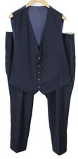 Suitsupply Lazio UK50S Navy Wolle 2Pc Weste & Hose Anzug Set Für Herren Knopf I
