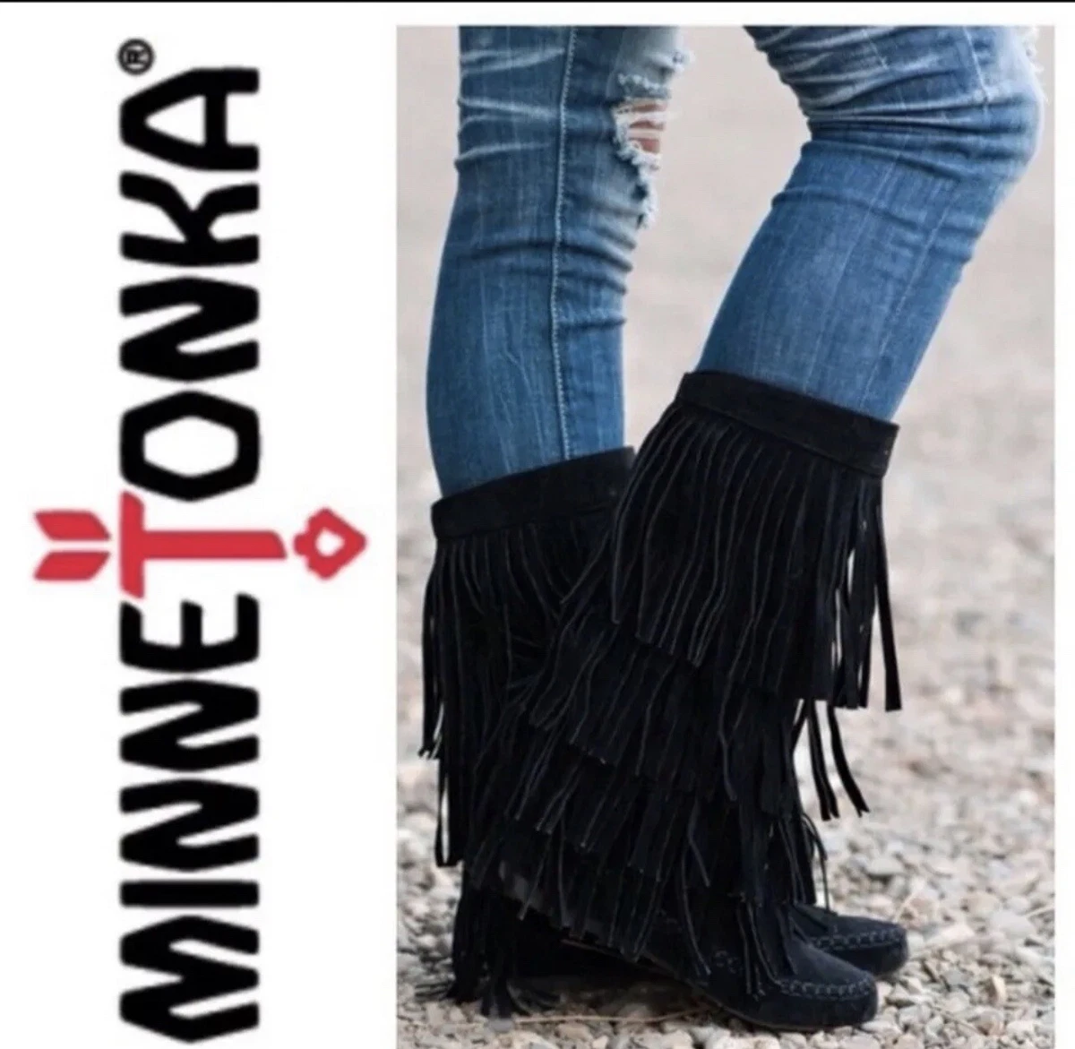 Minnetonka 3 layer fringe boot cheap