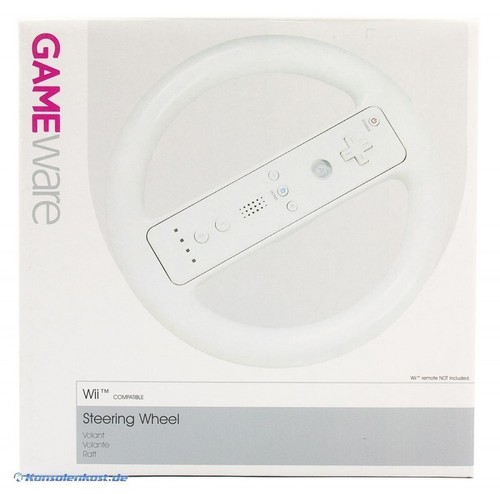 Wii - Controller Aufsatz: Lenkrad / Racing Wheel #weiß [GameWare] mit OVP