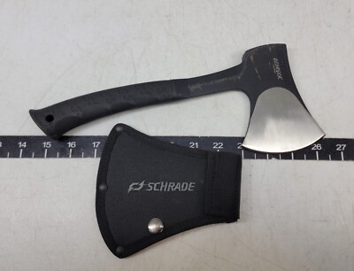 Schrade Bedrock Camp Axe 3½'' Cutting Edge 4½'' Satin-Stainless Head Rubber Handle