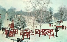 Postcard Section Of The Base Mountain Slopes & Trails Big Lifts Bromley Vermont