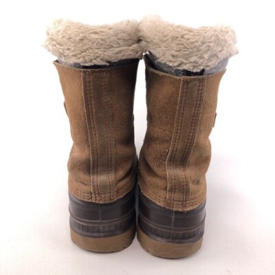 Sorel Brown Leather Winter Snow Boots Mens Size 9 Waterproof  display picture 3
