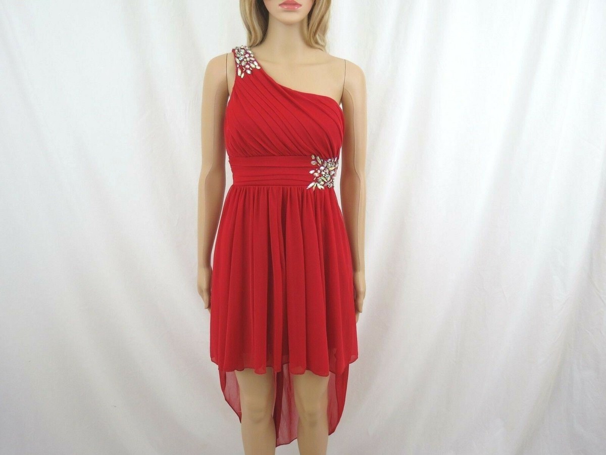 City Triangles Junior Women Dress Size 5 Red Prom Party Cold Shoulder Sleeve City Triangles Junior Women Dress Size 5 Red Prom Party Cold Shoulder Sleeve