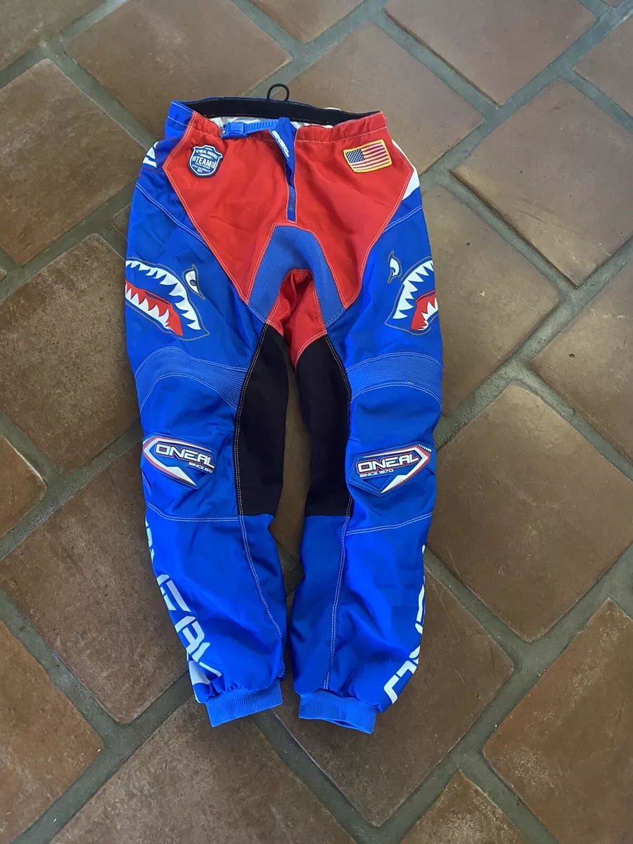 Oneal 30 Mens Element Pants Offroad Motocross Dirt Bike Riding shark red  blue