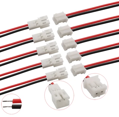 VUNIVERSUM 2 Paare (4 Stück) 2Pin Mini JST 2.0 PH Stecker Buchse 15cm 26AWG Kabel Kupplung