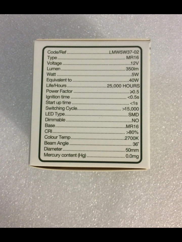 (5) Luceco MR16 LED GU5.3 Bi-Pin 12-Volt Non-Dimmable Bulbs ~ 2700K ~ 40W / 5W - Image 3 of 4