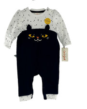 Halloween Baby Cat One-Piece Romper Girl 3-6 Month Long Sleeve Cat Jack