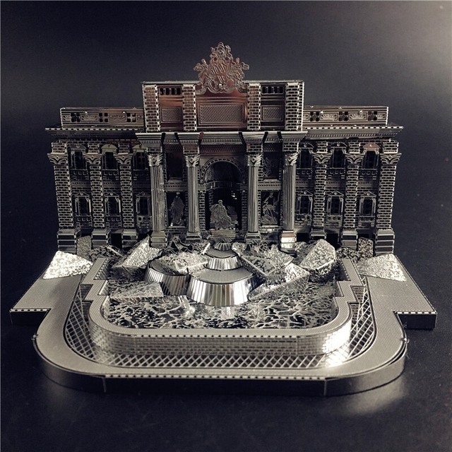 3D Metal model kit Trevi Fountain Building DIY 3D Laser