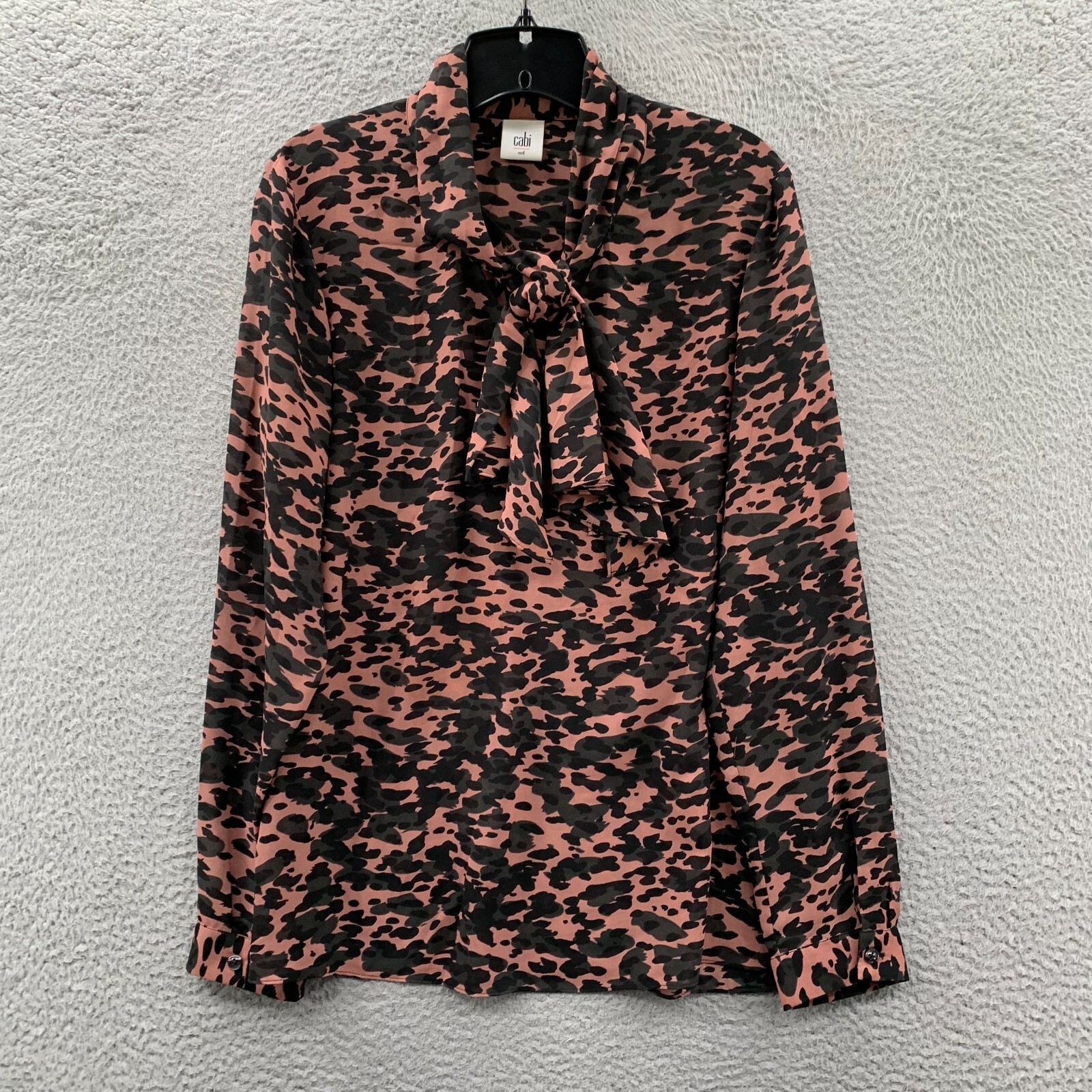 CAbi Blouse Womens Medium Top Long Sleeve Sheer*