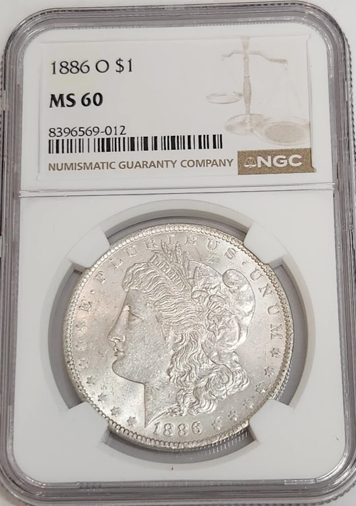 Business MS 60 Graded 1886 Year Morgan US Dollars (1878-1921) for