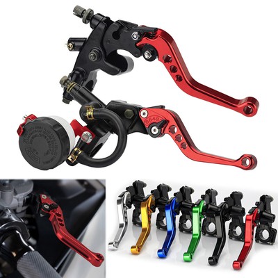 Universal Motorcycle CNC 7/8'' Master Cylinder Reservoir Brake Clutch Levers US