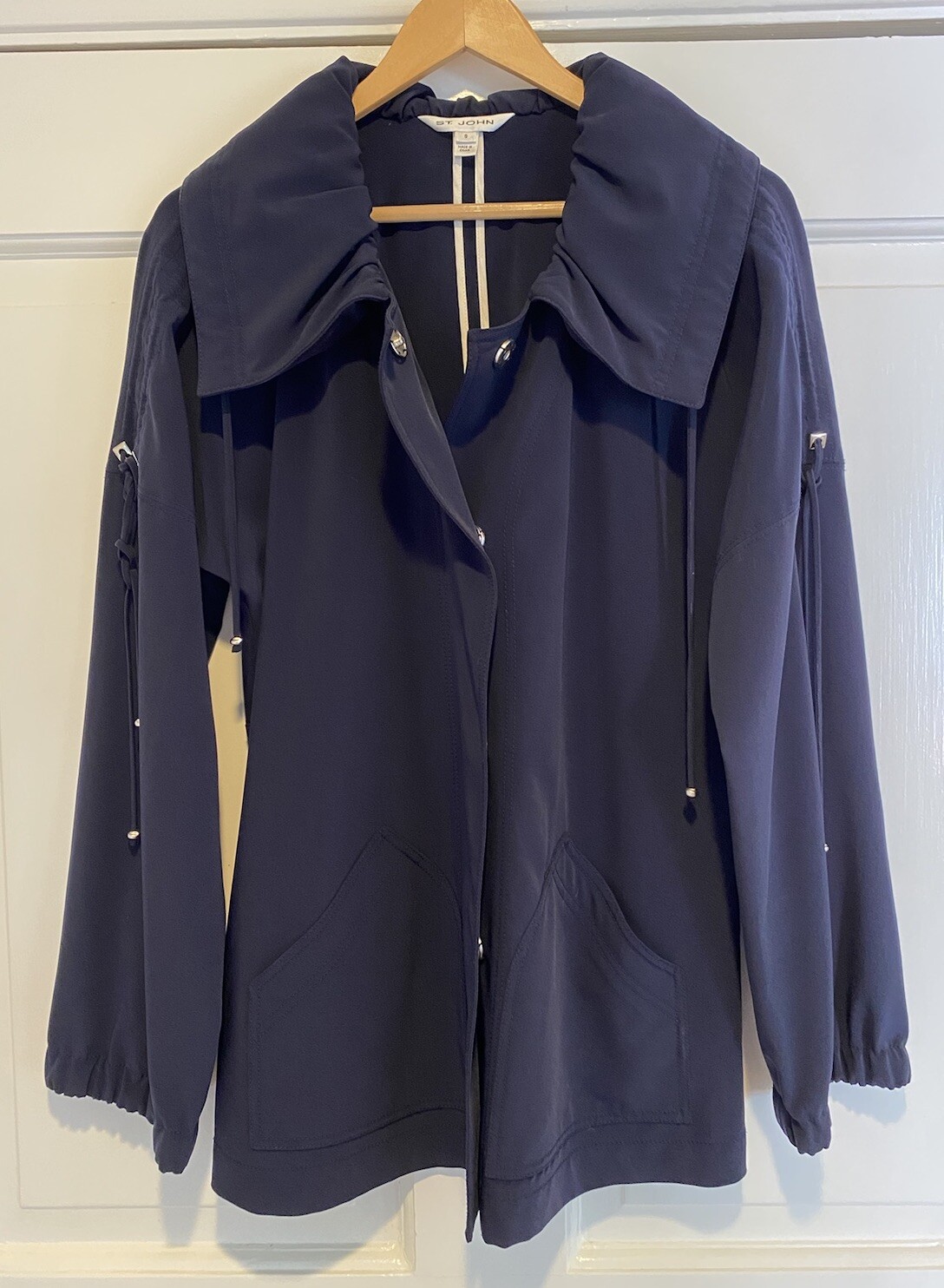 St. John - Lightweight Navy Blue Jacket Button/Sn… - image 1