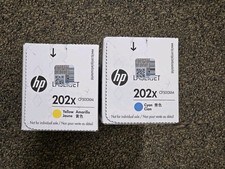 HP 202X Set Of 2 High Yield Cyan/Yellow LaserJet Toner Set NEW Sealed