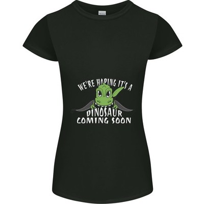 Dinosaurier Coming Soon Neu Baby Schwangerschaft Damen Petite Schnitt T-Shirt