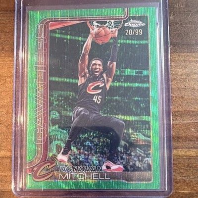 Topps 2025-26 Chrome Donovan Mitchell Green Refractor #69 /99 Cavaliers