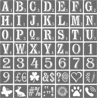 6,3 Cm Zahlen-Bastelschablonen, 49 StüCk, Buchstabenschablonen, Alphabet, Ineina