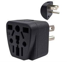 US Travel Plug Adapter, Type B, Grounded, 3-Prong, USA Outlet