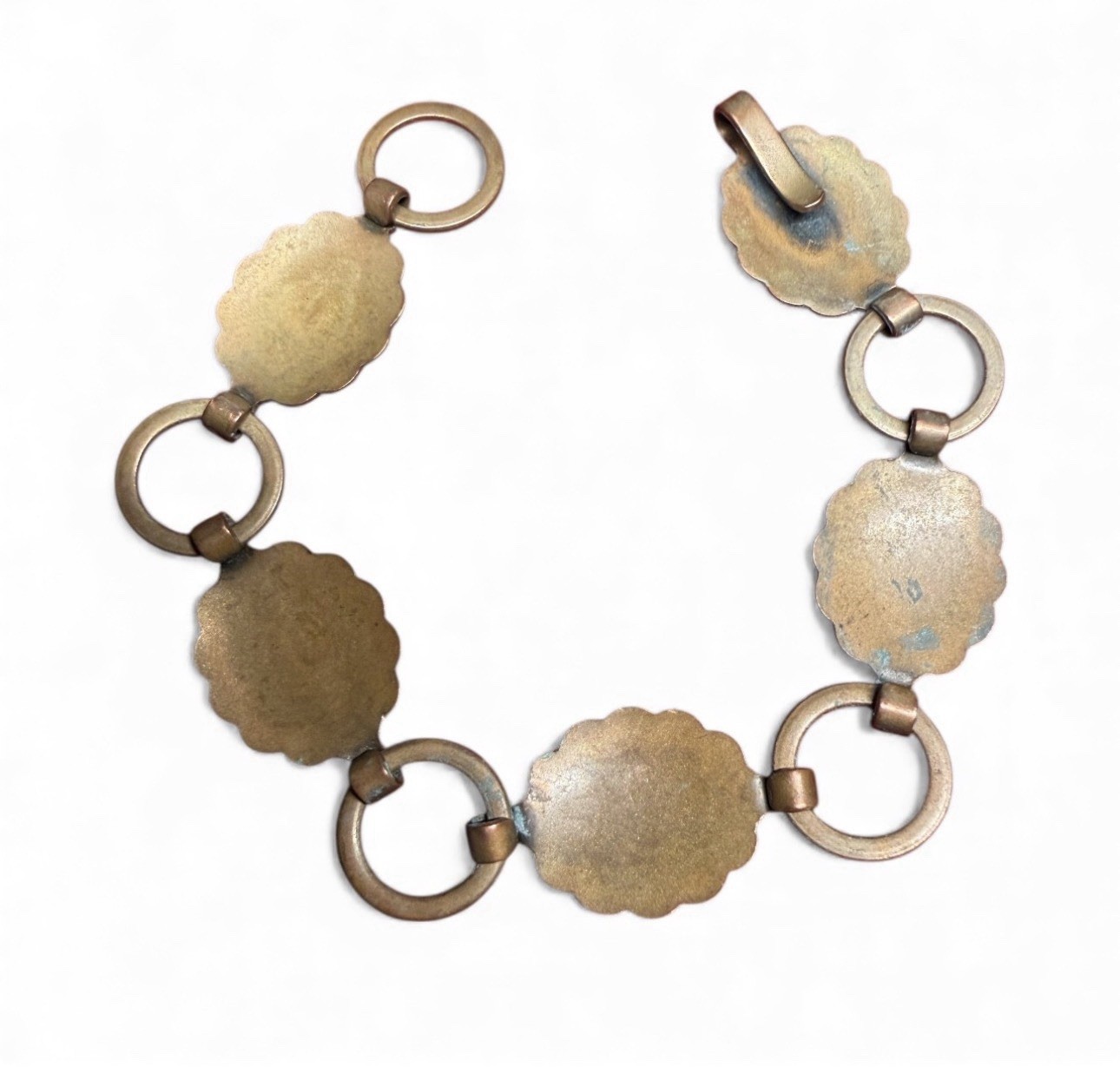 Antique 1970s Southwestern Copper Concho Bracelet - image 2