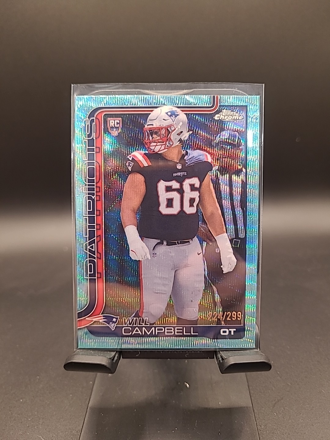 2025 Topps Chrome Rookie Will Campbell Teal Wave Refractor /299 (RC) Patriots🔥